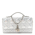 Iridescent Metallic Lambskin Cannage Mini My Dior Bag Silver