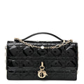 Patent Cannage Mini My Dior Bag Black
