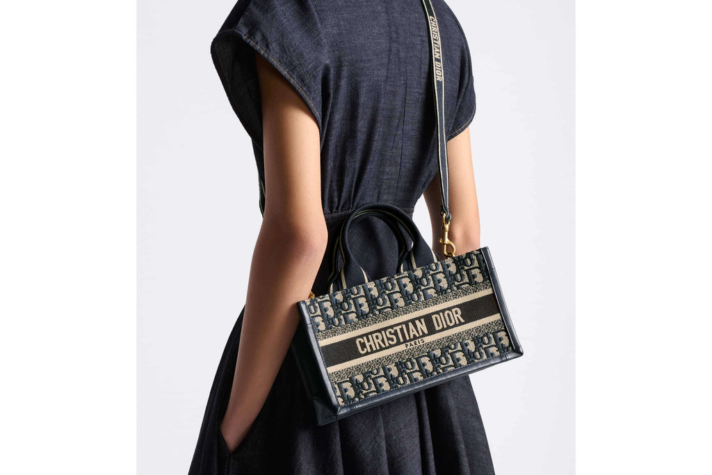 Dior Book Tote Leather Canvas Tote Bag