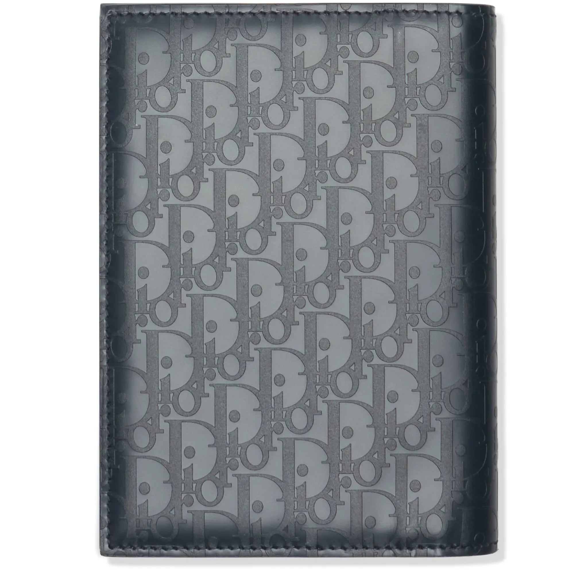 Dior Christian Dior Leather Navy Blue Bifold Passport Card Wallet