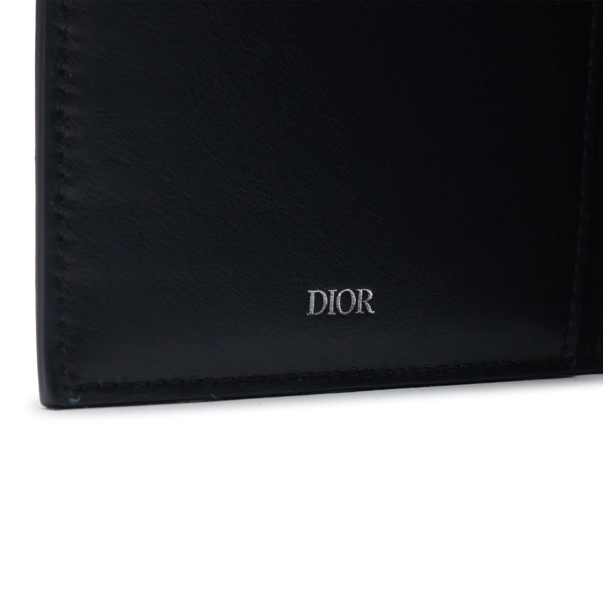Dior Christian Dior Leather Navy Blue Bifold Passport Card Wallet