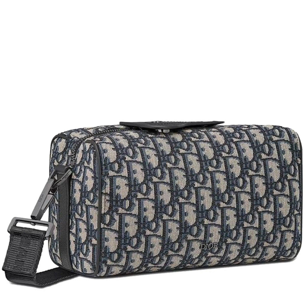 Dior Lingot 22 Oblique Black Beige Messenger Bag