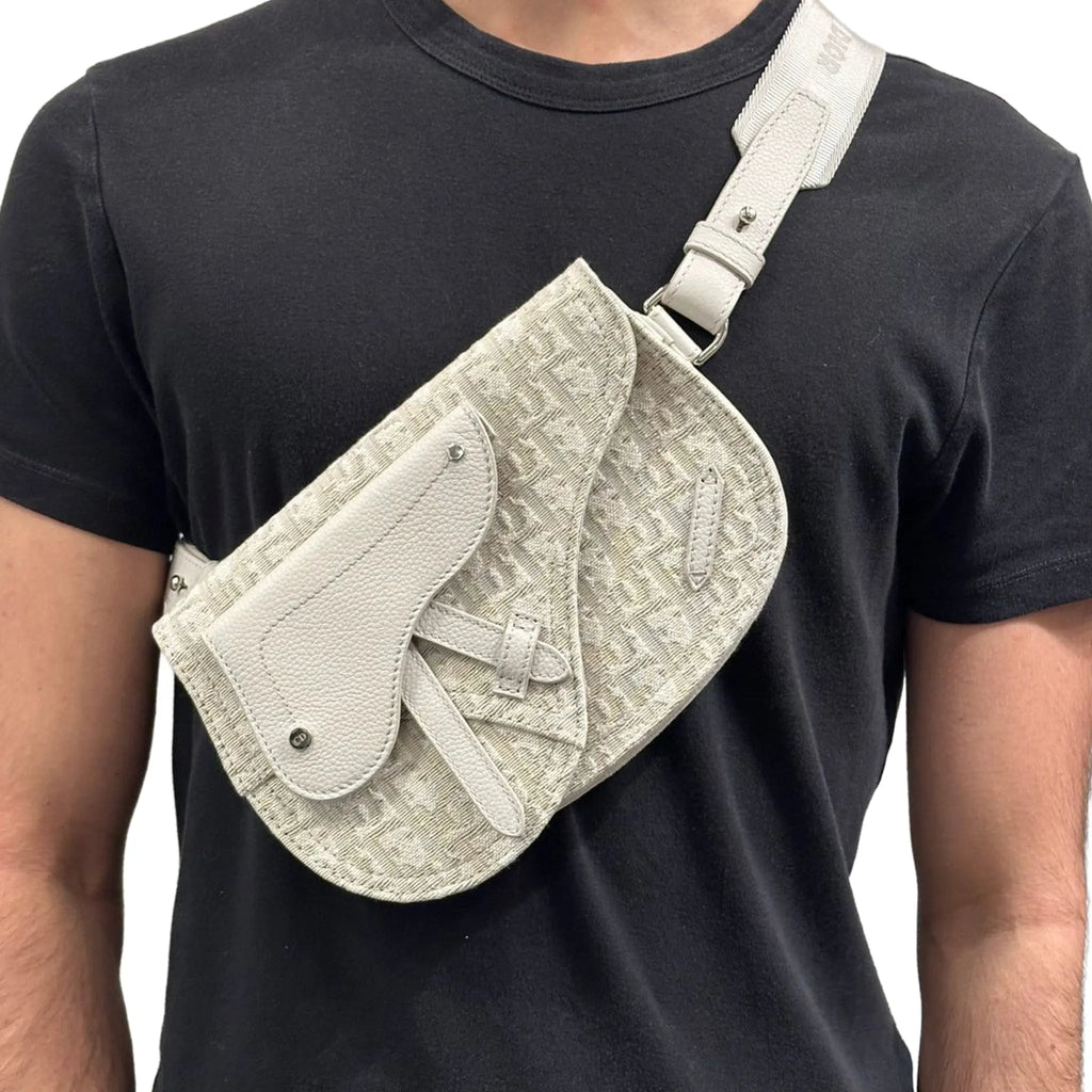 Dior Oblique Canvas Saddle Messenger Bag Beige