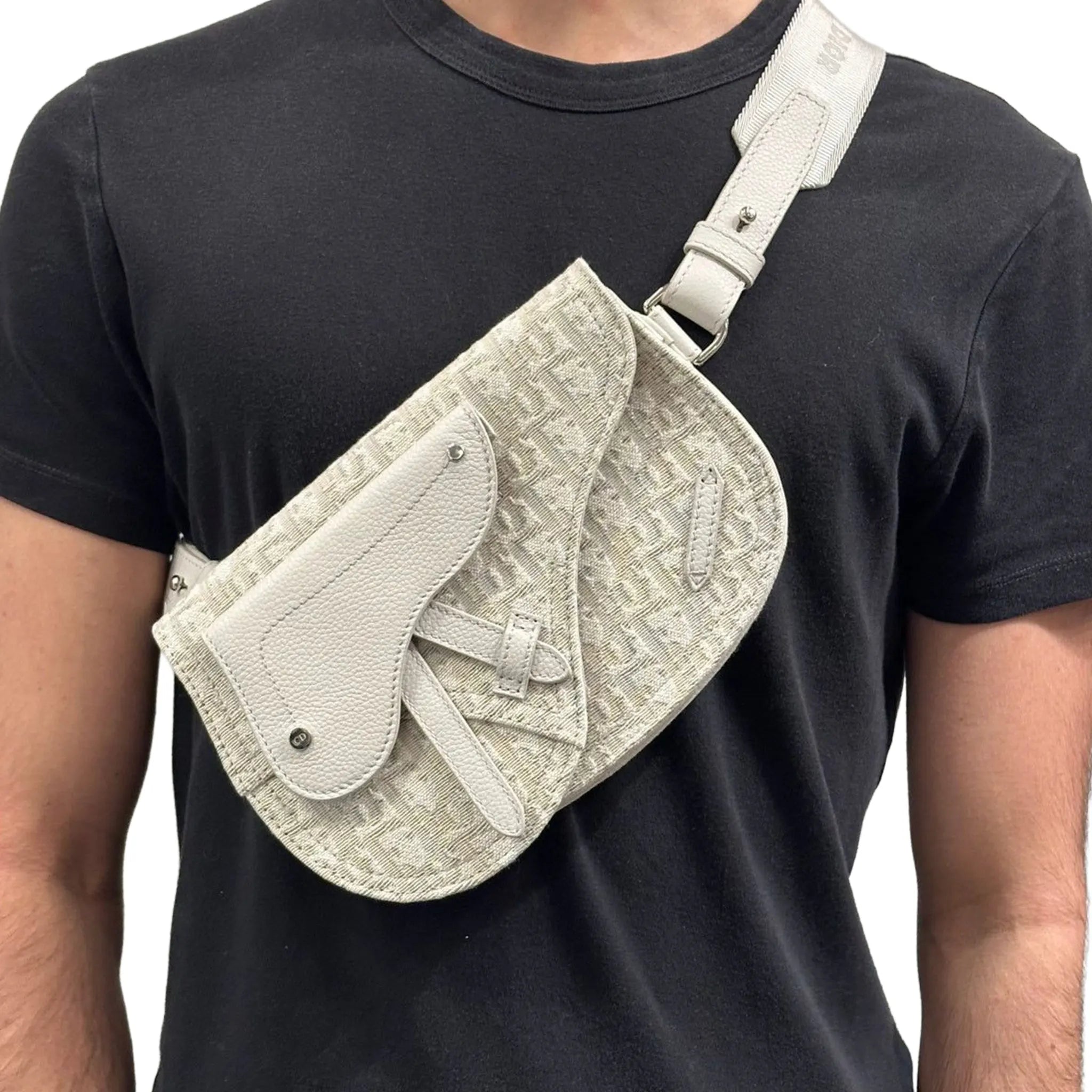 Dior Oblique Canvas Saddle Messenger Bag Beige
