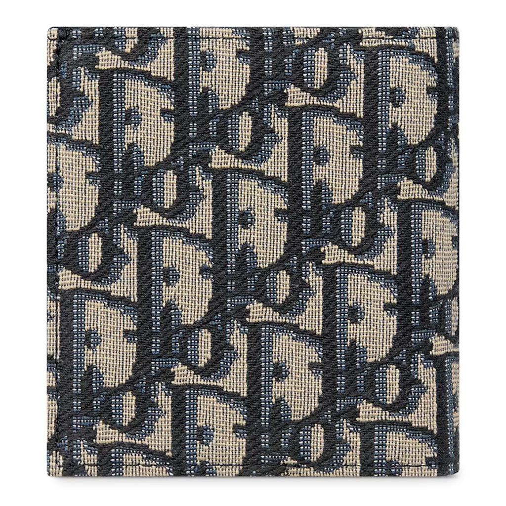 Dior Oblique Jacquard Beige and Black Vertical Bifold Wallet