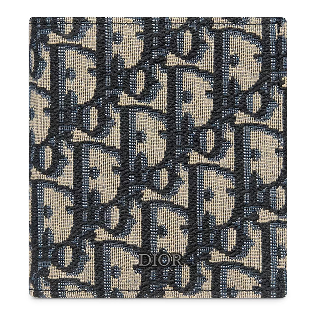Dior Oblique Jacquard Beige and Black Vertical Bifold Wallet