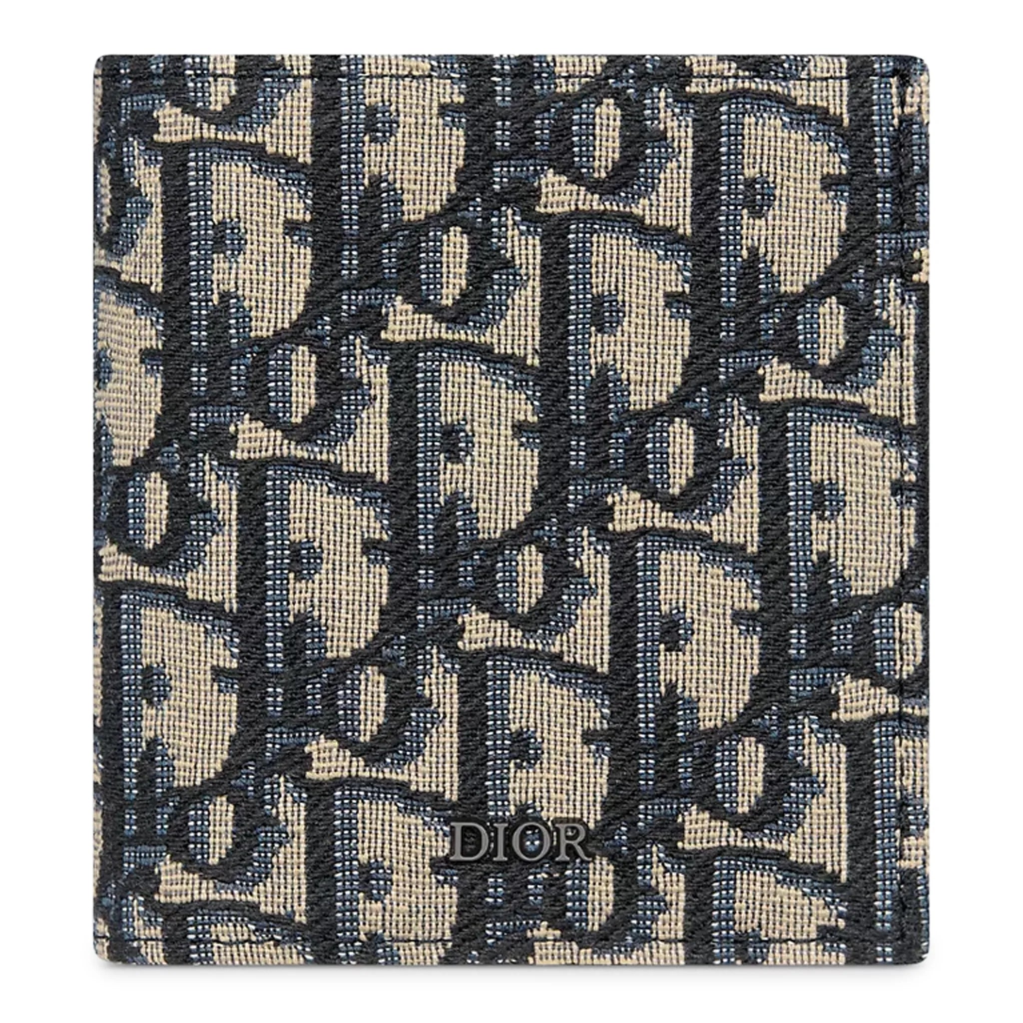 Dior Oblique Jacquard Beige and Black Vertical Bifold Wallet