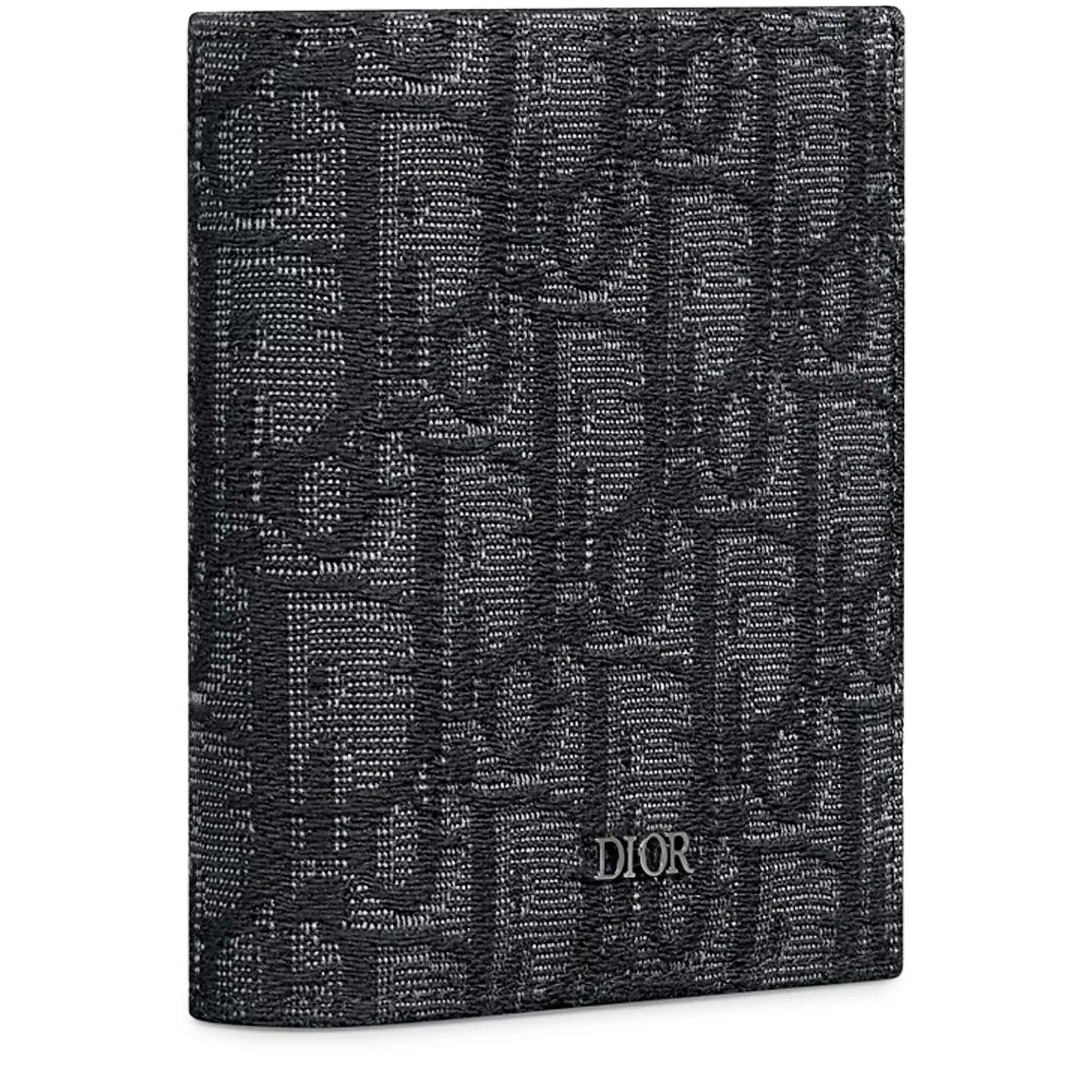 Dior Oblique Jacquard Black Vertical Bifold Wallet