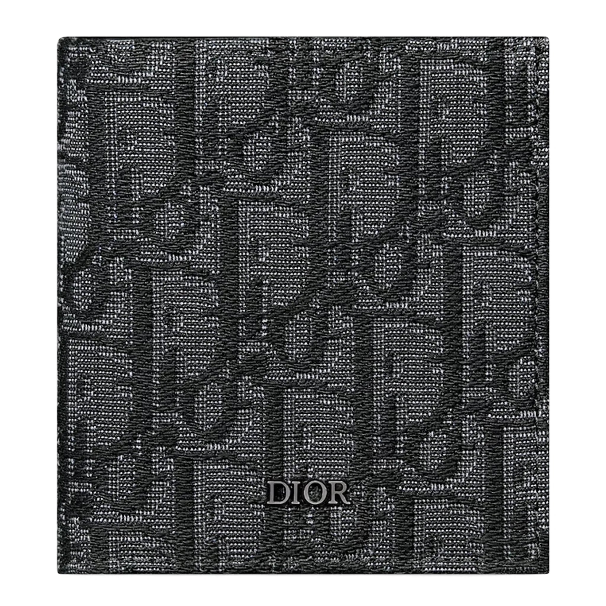 Dior Oblique Jacquard Black Vertical Bifold Wallet