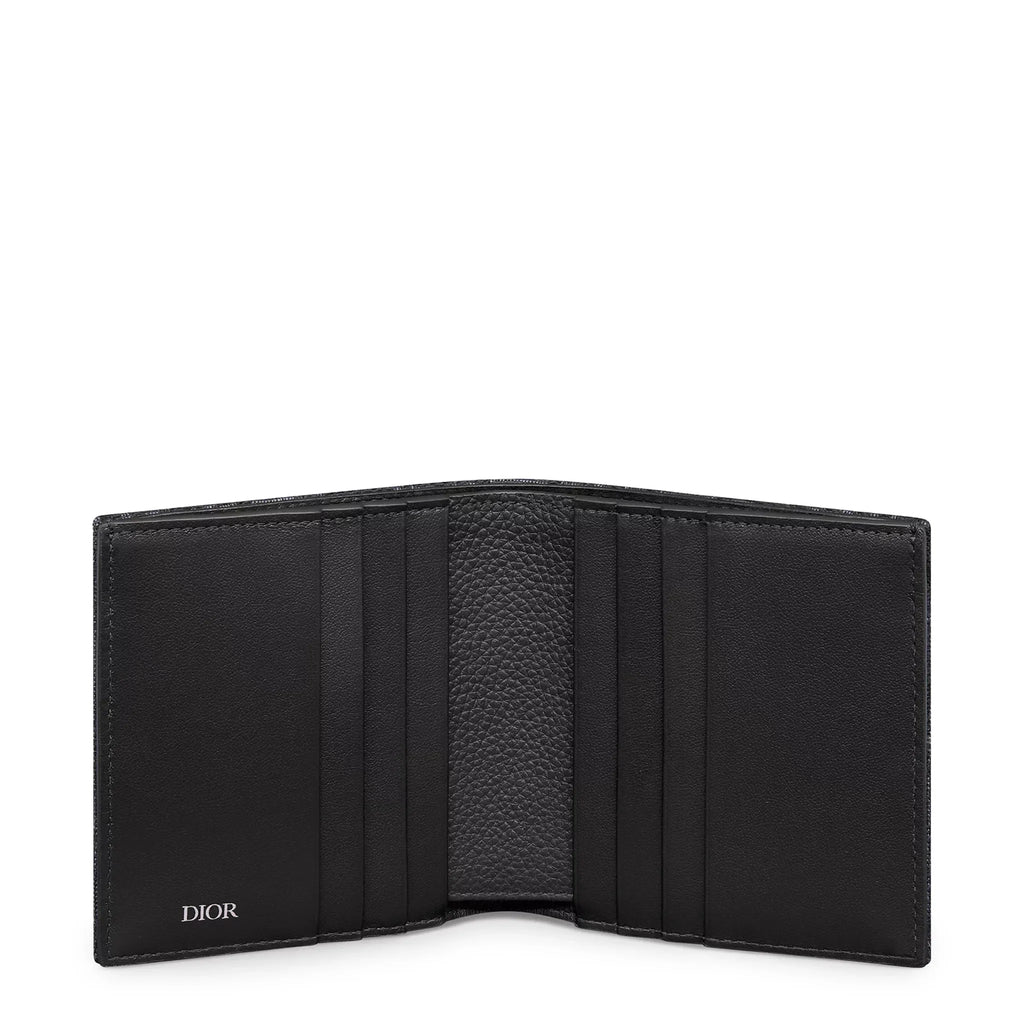 Dior Oblique Jacquard Black Vertical Bifold Wallet