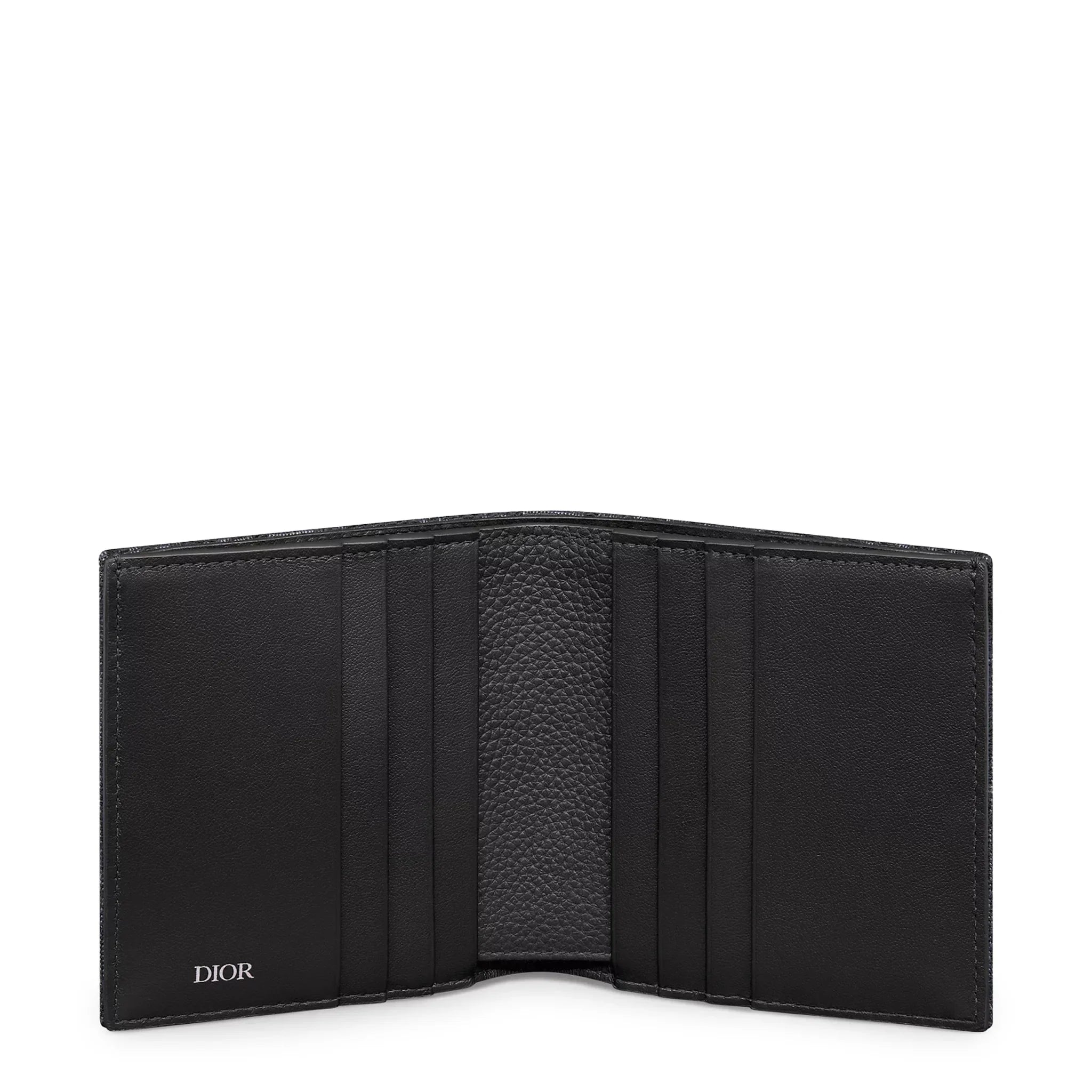 Dior Oblique Jacquard Black Vertical Bifold Wallet