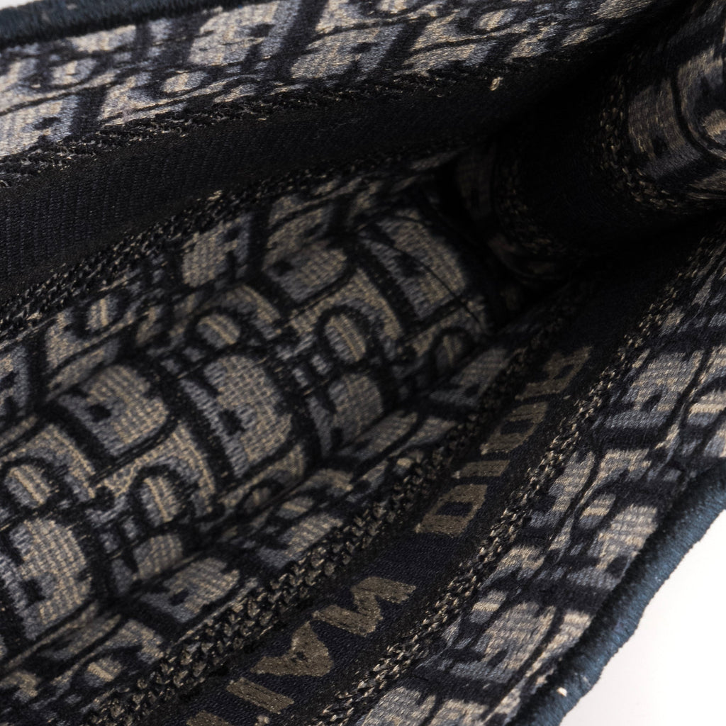 DIOR - Dior Mini Book Tote handbag in navy monogram canvas