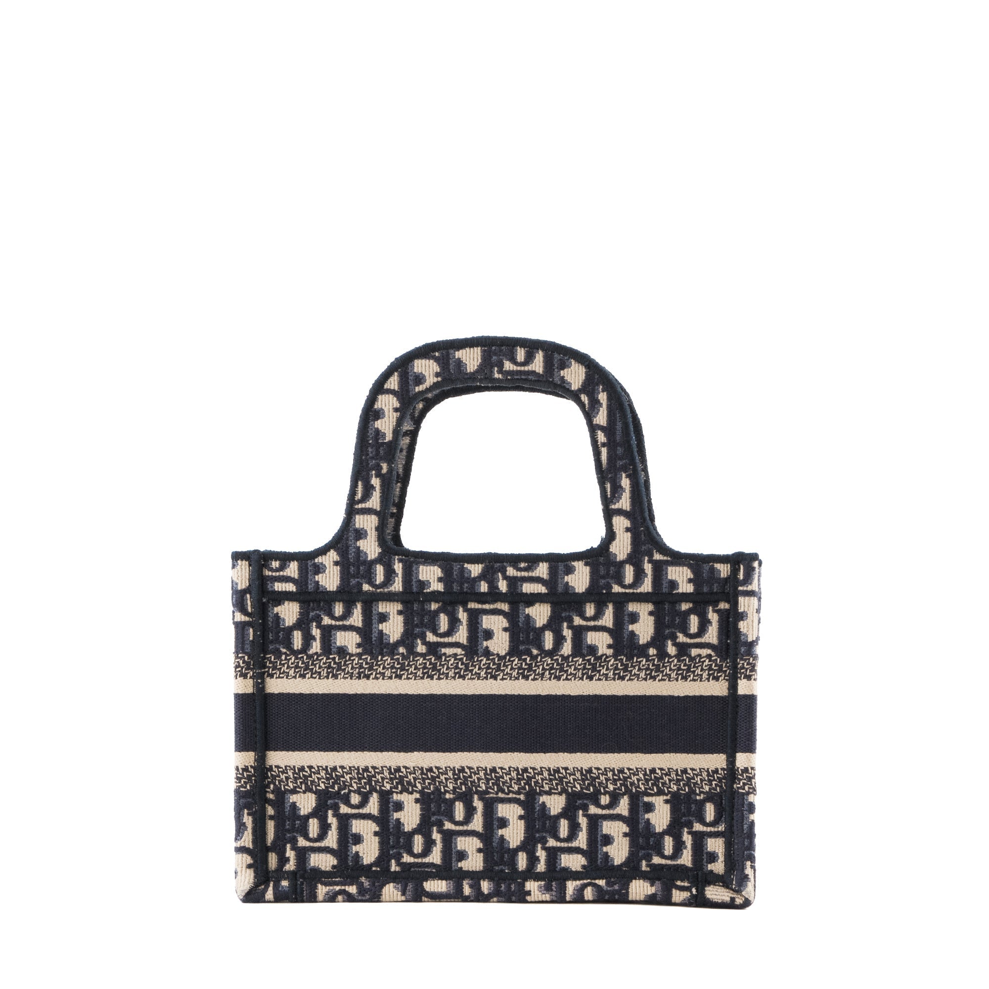 DIOR - Dior Mini Book Tote handbag in navy monogram canvas