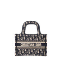 DIOR - Dior Mini Book Tote handbag in navy monogram canvas