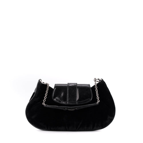 DIOR - Vintage Black Velvet Street Chic Dior Handbag