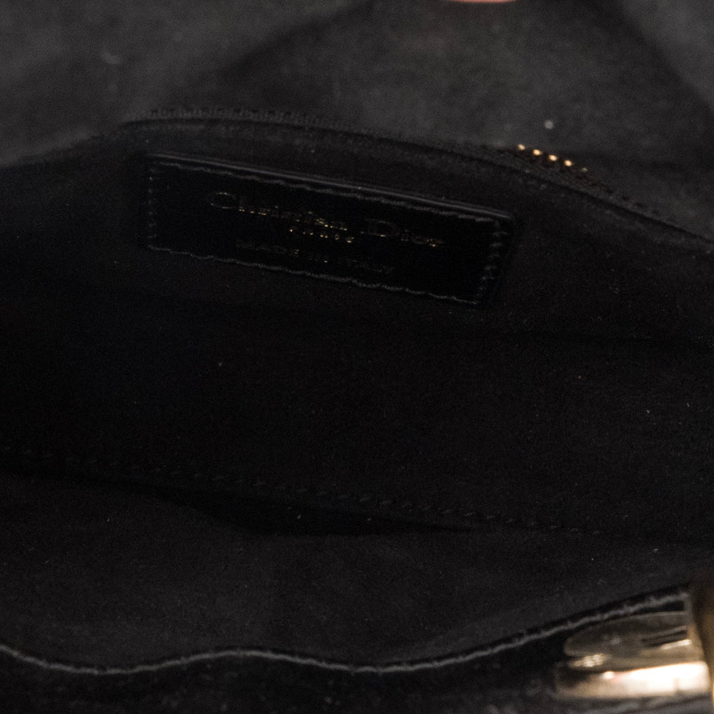DIOR - Lady Dior Christal Mini Dior handbag in black satin