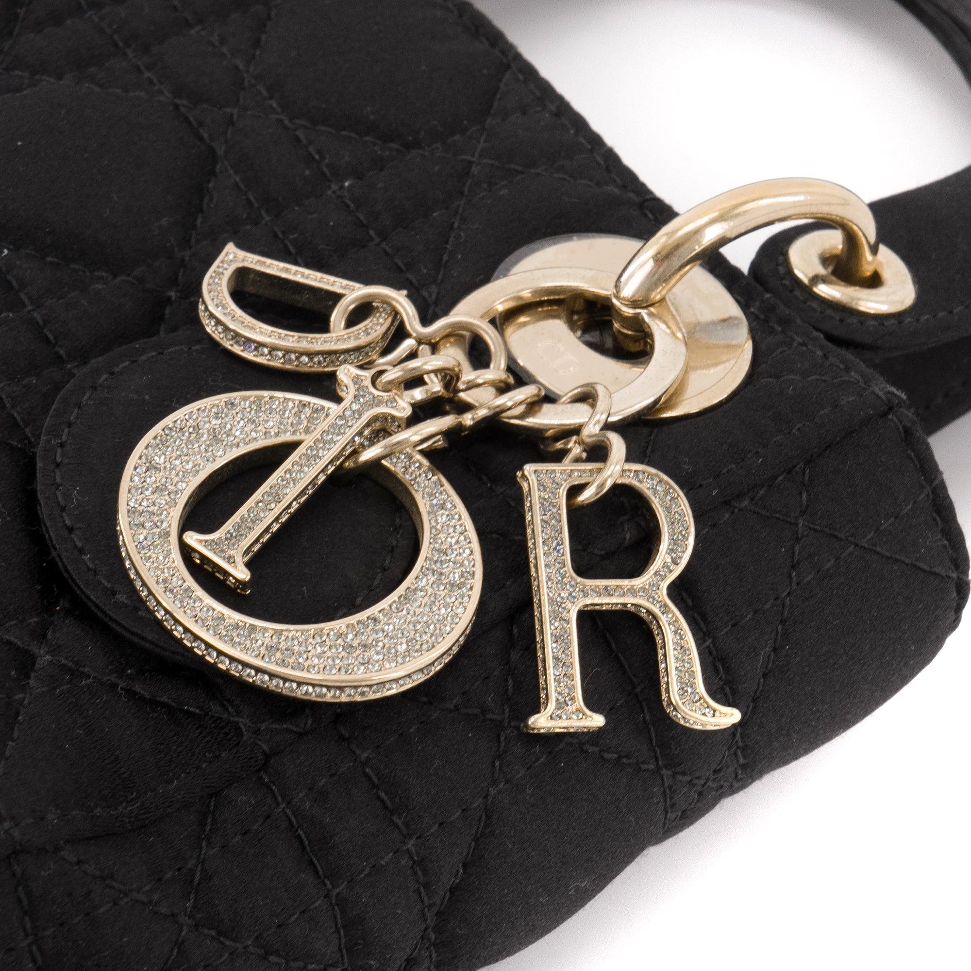 DIOR - Lady Dior Christal Mini Dior handbag in black satin