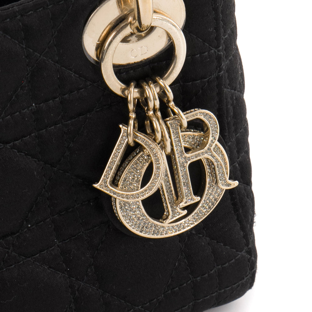 DIOR - Lady Dior Christal Mini Dior handbag in black satin