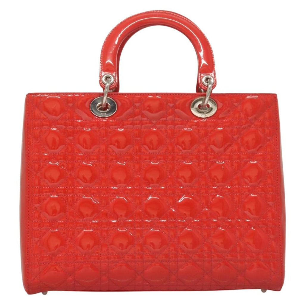 Dior Lady Dior Leather Red Handbag