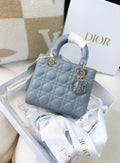 Dior haze blue five-grid Diana bag