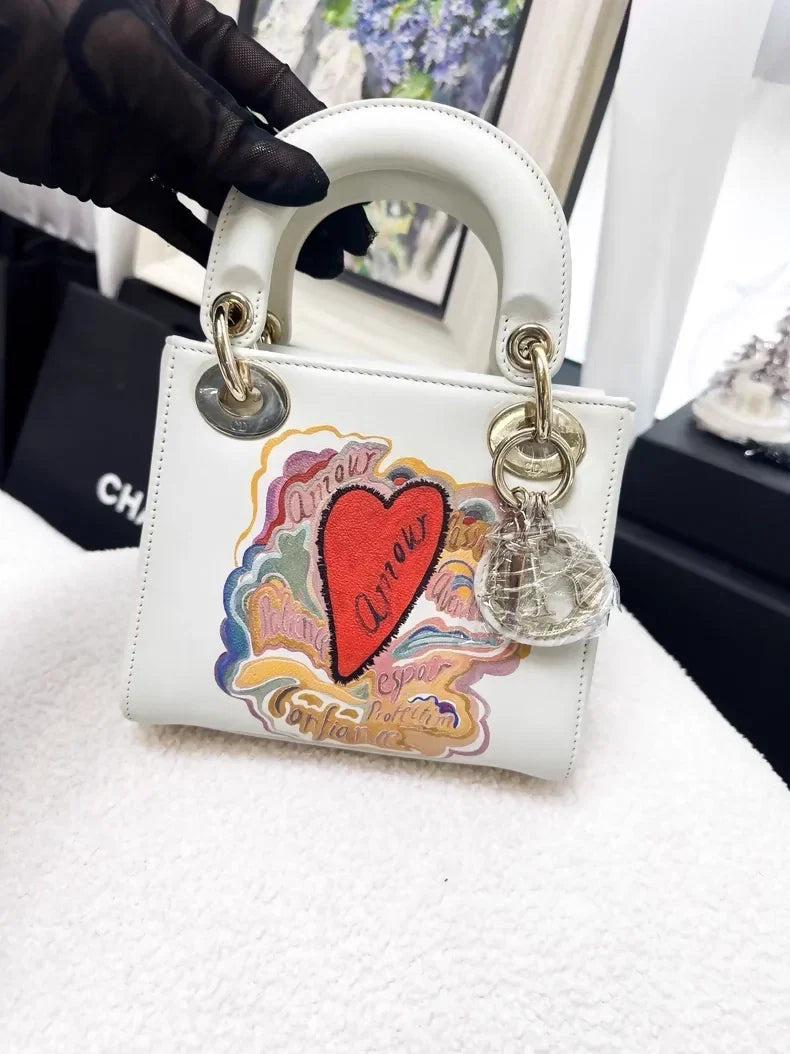 Dior Valentine's Day limited edition white Lady Dior bag