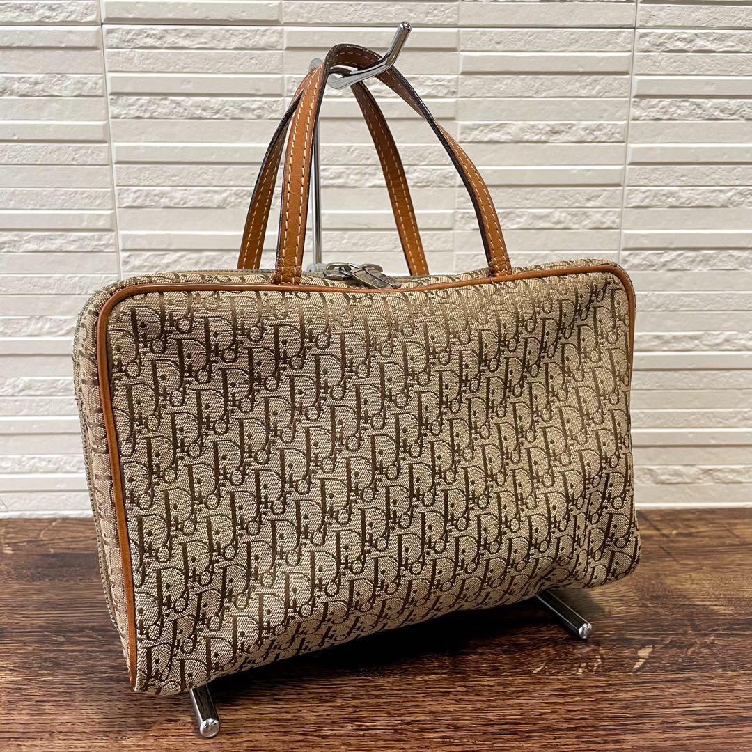 Dior Trotter Canvas Hand Bag Boston Brown