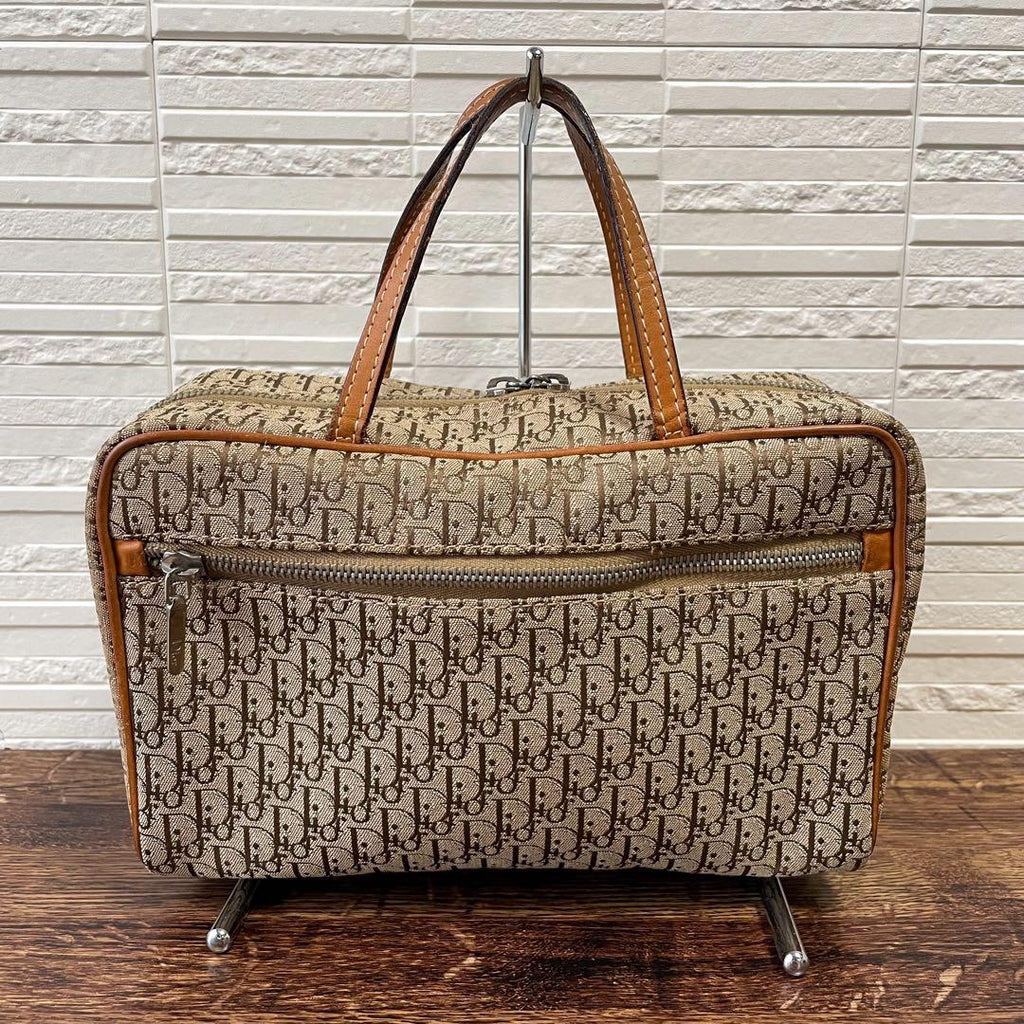 Dior Trotter Canvas Hand Bag Boston Brown