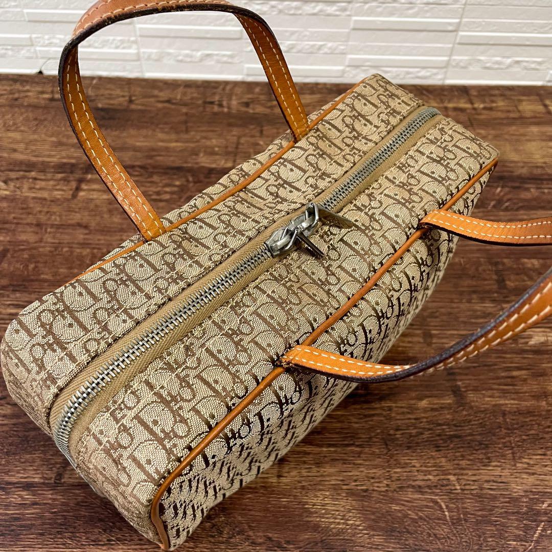 Dior Trotter Canvas Hand Bag Boston Brown