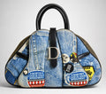 CHRISTIAN DIOR 2001 LARGE DENIM SPEEDWAY “Miss Diorella” SADDLE HANDBAG