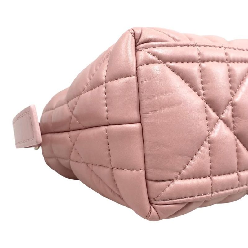 Christian Dior Handbag Nomad Pouch Small S5553 Omig Pink Gold Hardware