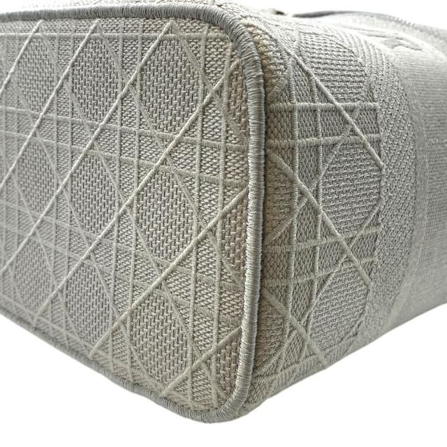 Christian Dior Cannage Vanity Handbag Logo Canvas Gray